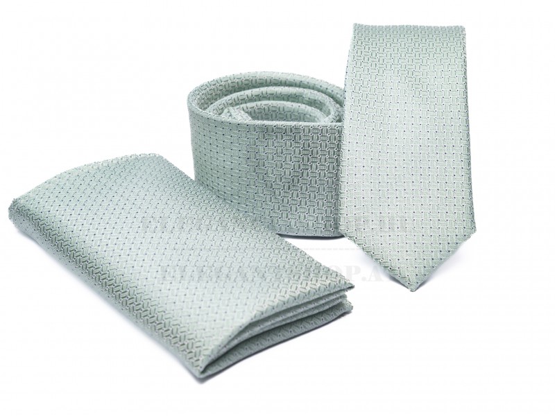    Prémium slim nyakkendő szett - Világoskék Aprómintás nyakkendő