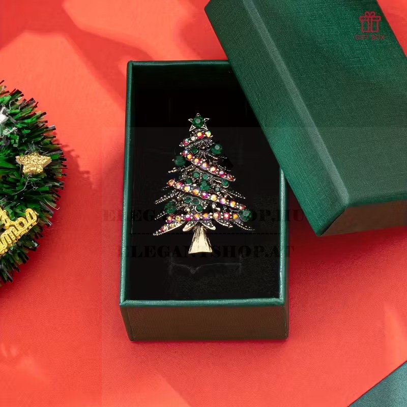                                                             Strassz karácsonyfa bross Kitűzők, Brossok