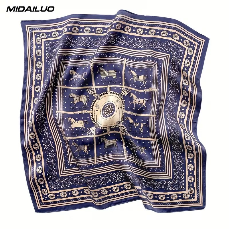 Unisex exklúzív selyem sál - Kék mintás Unisex exklúzív selyem sál - Kék mintás