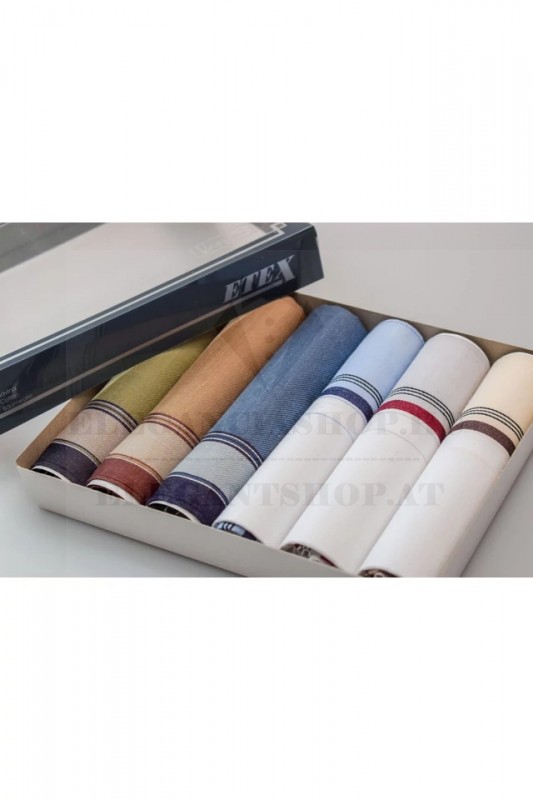     Zsebkendő csomag díszdobozban - 6 db Pamut zsebkendő