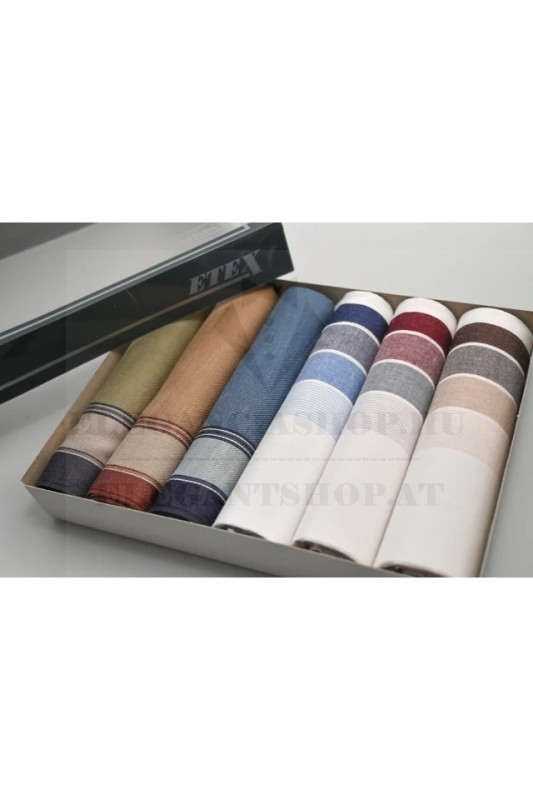     Zsebkendő csomag díszdobozban - 6 db Pamut zsebkendő