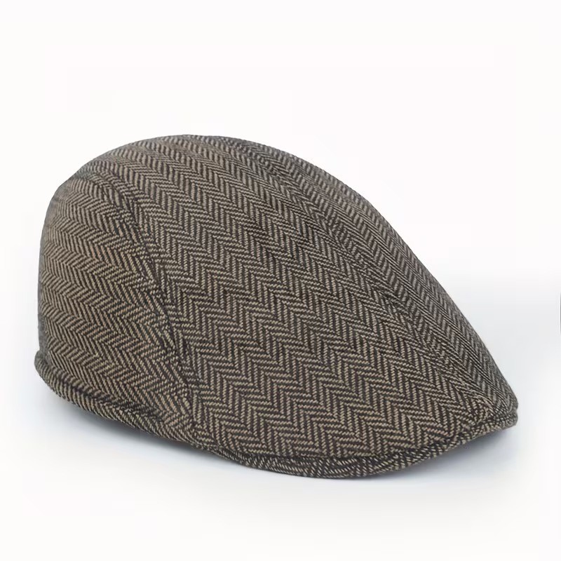                            Golf férfi sapka - Barna halszálkás Férfi kalap, sapka