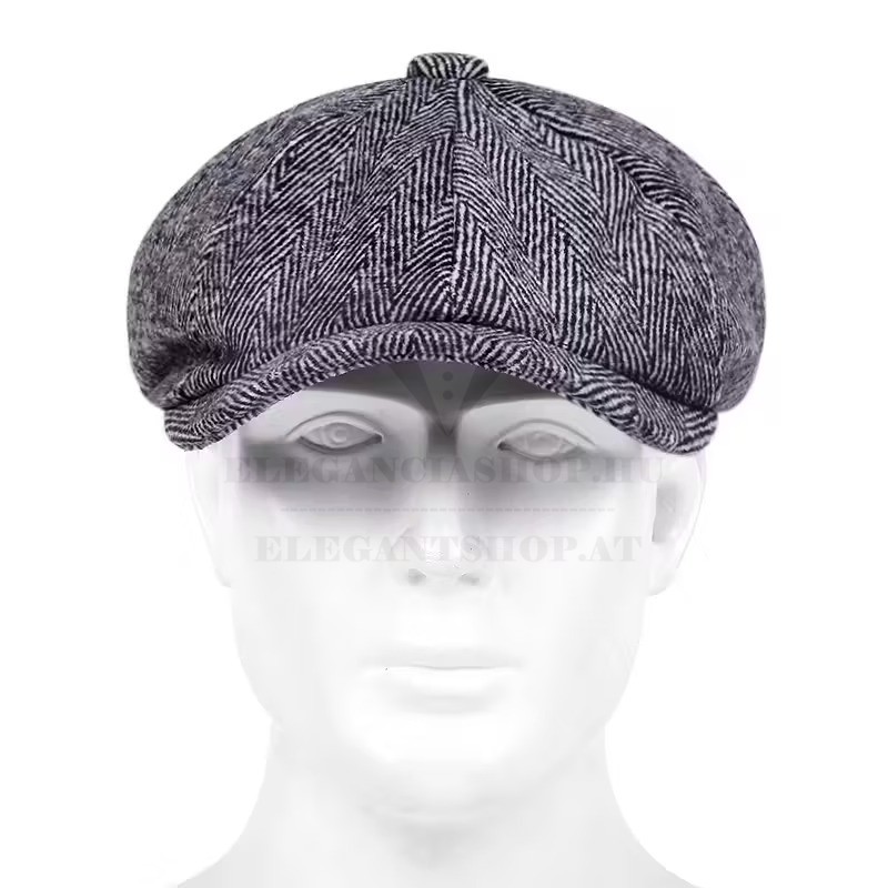 Gatsby férfi sapka - Szürke halszálkás Férfi kalap, sapka Gatsby férfi sapka - Szürke halszálkás Férfi kalap, sapka
