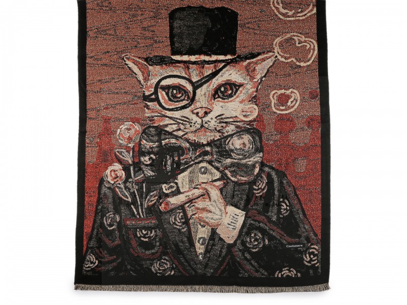              Kendő rojtos kasmir cica - 65x190 cm Női divatkendő és sál