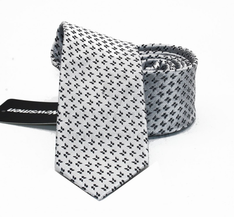 NM slim szövött nyakkendő - Ezüst aprómintás NM slim szövött nyakkendő - Ezüst aprómintás
