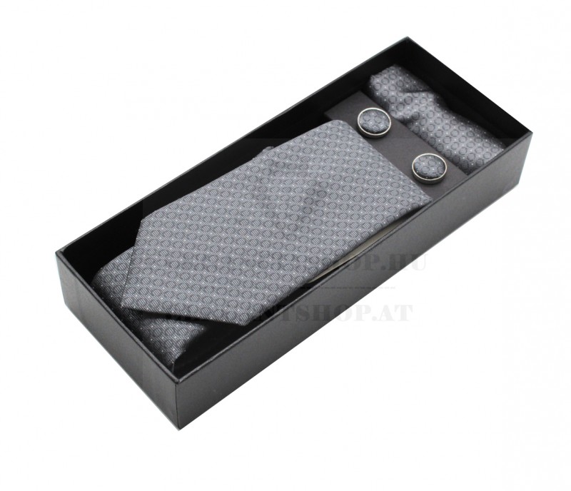                          NM nyakkendő szett - Sötétszürke aprómintás