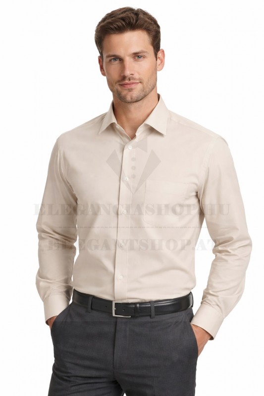 NM h.u normál fit elasztikus ing - Drapp szövött Hosszúujjú ing NM h.u normál fit elasztikus ing - Drapp szövött Hosszúujjú ing