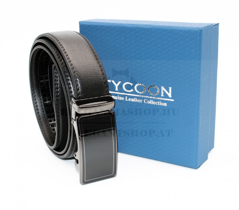 Tycoon férfi bőr öv díszdobozban - Fekete Tycoon férfi bőr öv díszdobozban - Fekete