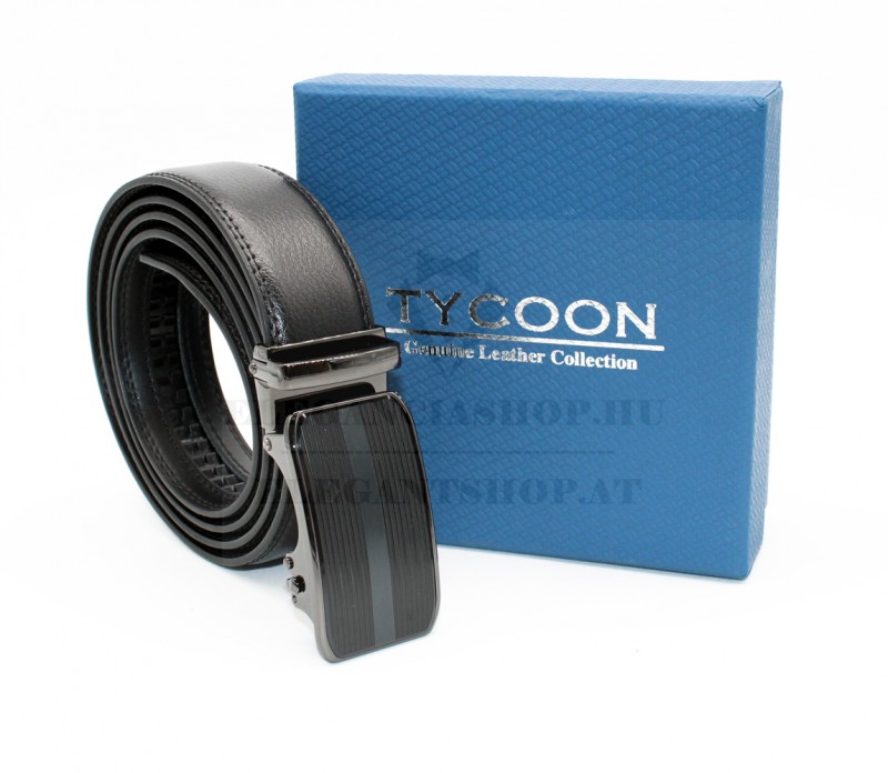 Tycoon férfi bőr öv díszdobozban - Fekete Tycoon férfi bőr öv díszdobozban - Fekete