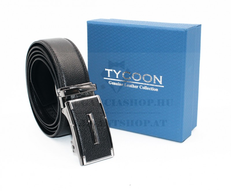 Tycoon férfi bőr öv díszdobozban - Fekete Tycoon férfi bőr öv díszdobozban - Fekete