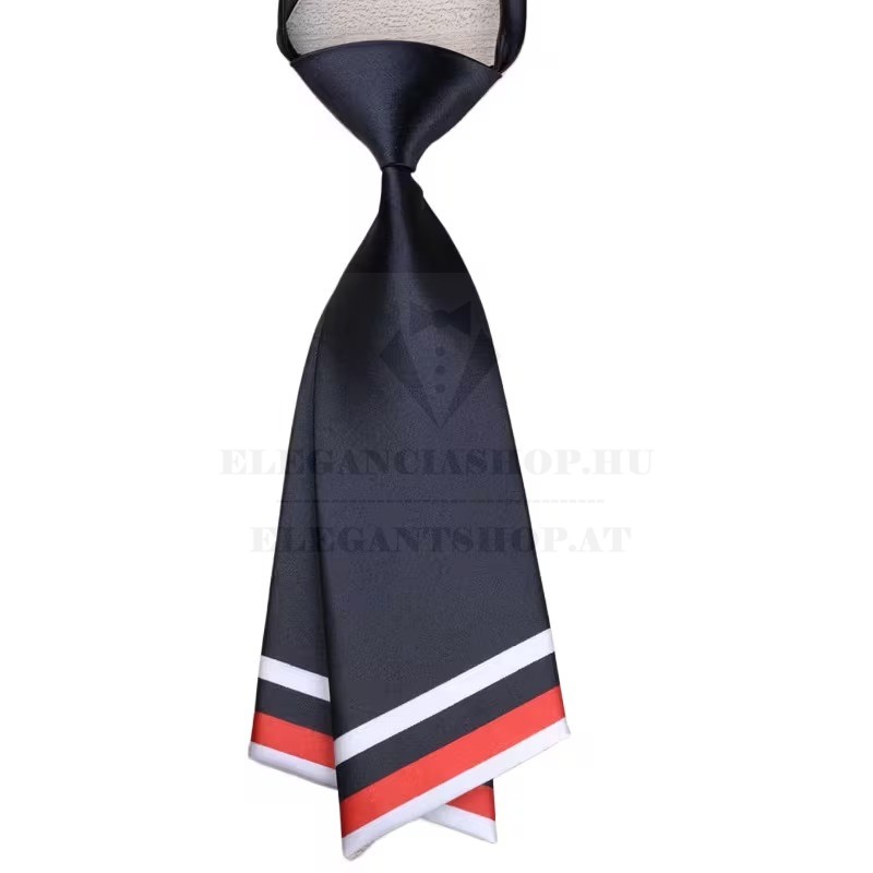 Női szatén nyakkendő - Kék-piros csíkos Női szatén nyakkendő - Kék-piros csíkos