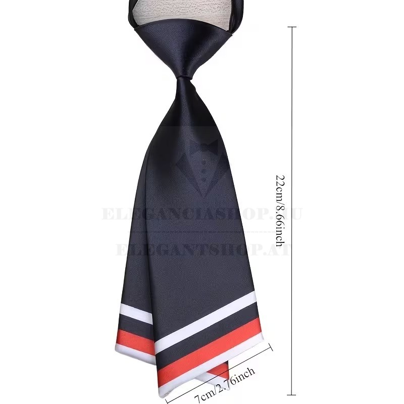 Női szatén nyakkendő - Kék-piros csíkos Női szatén nyakkendő - Kék-piros csíkos