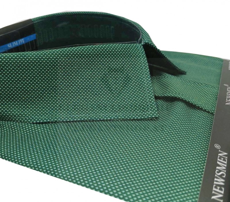             NM h.u slim elasztikus ing - Zöld aprómintás Slim, Smart fazon