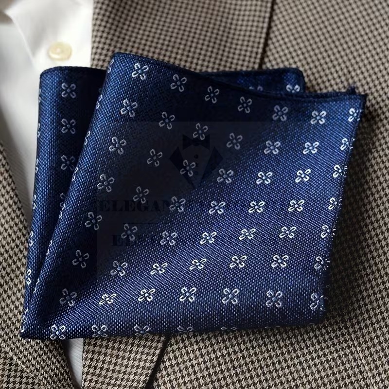                     Exkluzív díszzsebkendő - Kék aprómintás