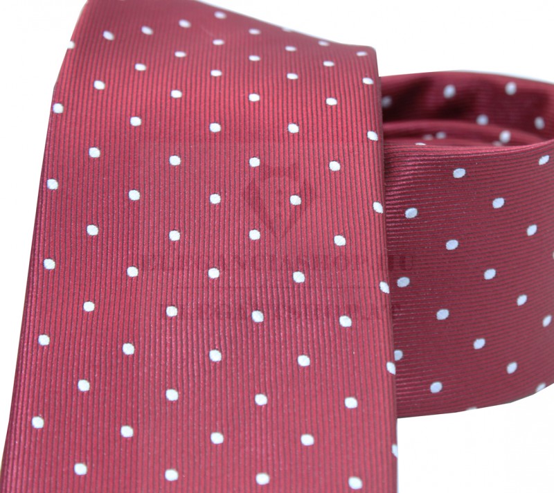                        NM normál nyakkendő - Bordó pöttyös Aprómintás nyakkendő