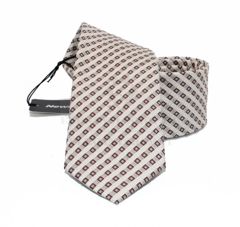 NM normál nyakkendő - Drapp-barna kockás NM normál nyakkendő - Drapp-barna kockás