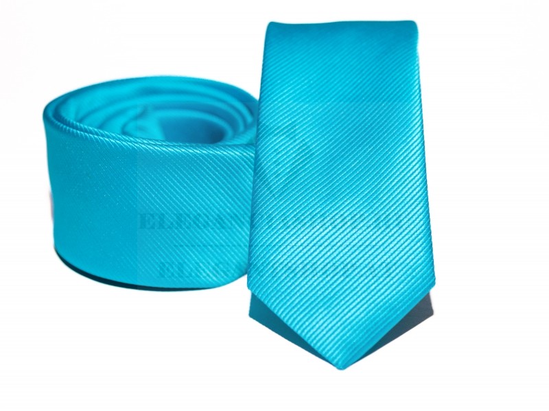 Prémium slim nyakkendő - Türkízkék