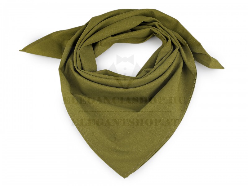 Pamut női kendő 70x70 - Khakyzöld Női divatkendő és sál