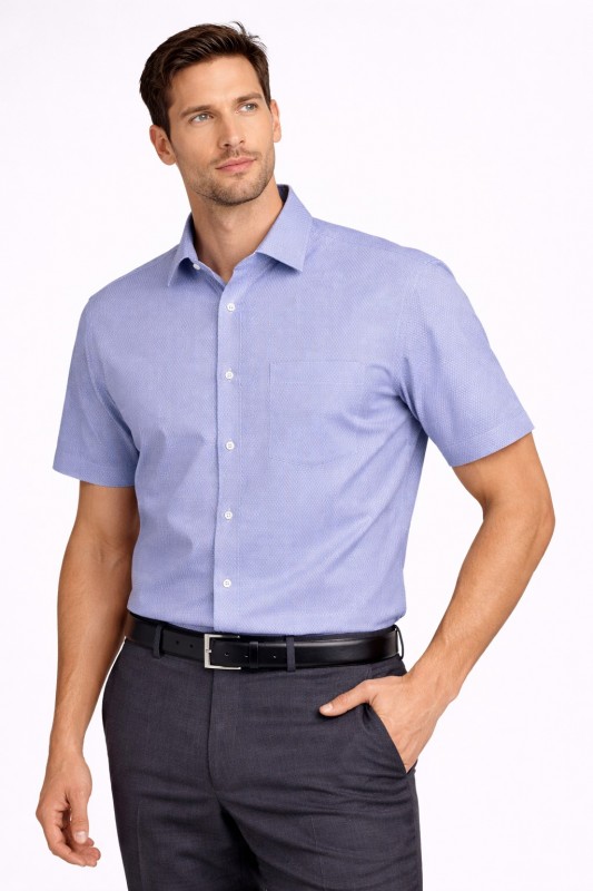      Newsmen elasztikus r.u normál fit ing - Világoskék mintás Mintás ing