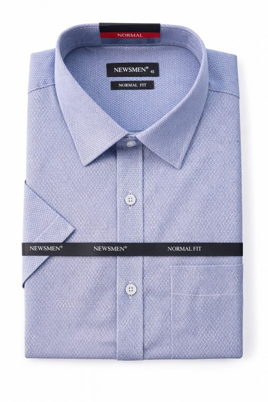      Newsmen elasztikus r.u normál fit ing - Világoskék mintás Mintás ing