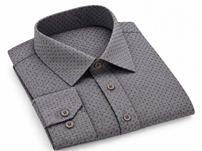                              NM h.u slim fit elasztikus ing - Szürke pöttyös Mintás ing
