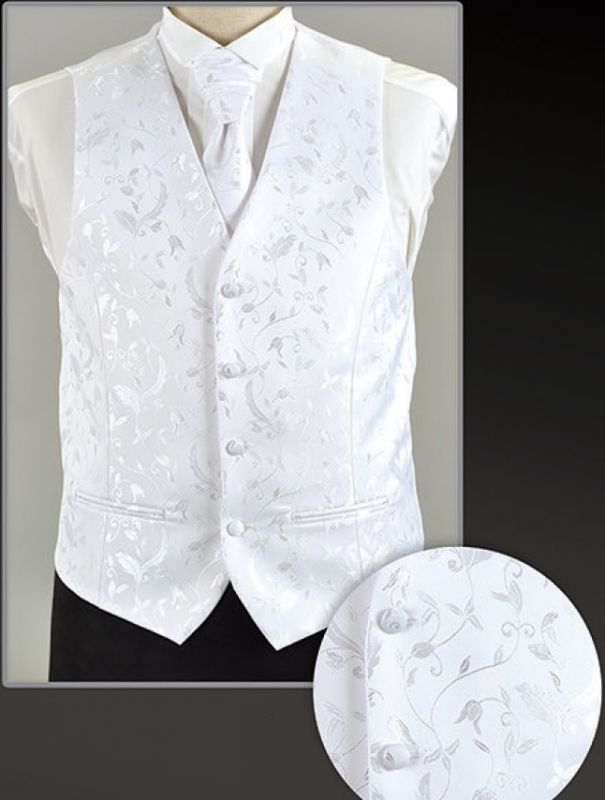       Alkalmi mellényszett - Fehér mintás