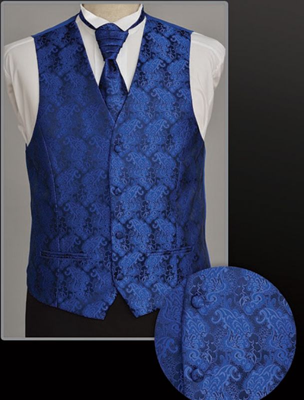 Alkalmi mellényszett - Királykék mintás