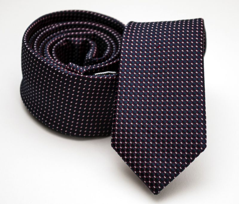   Prémium slim nyakkendő - Sötétlila mintás