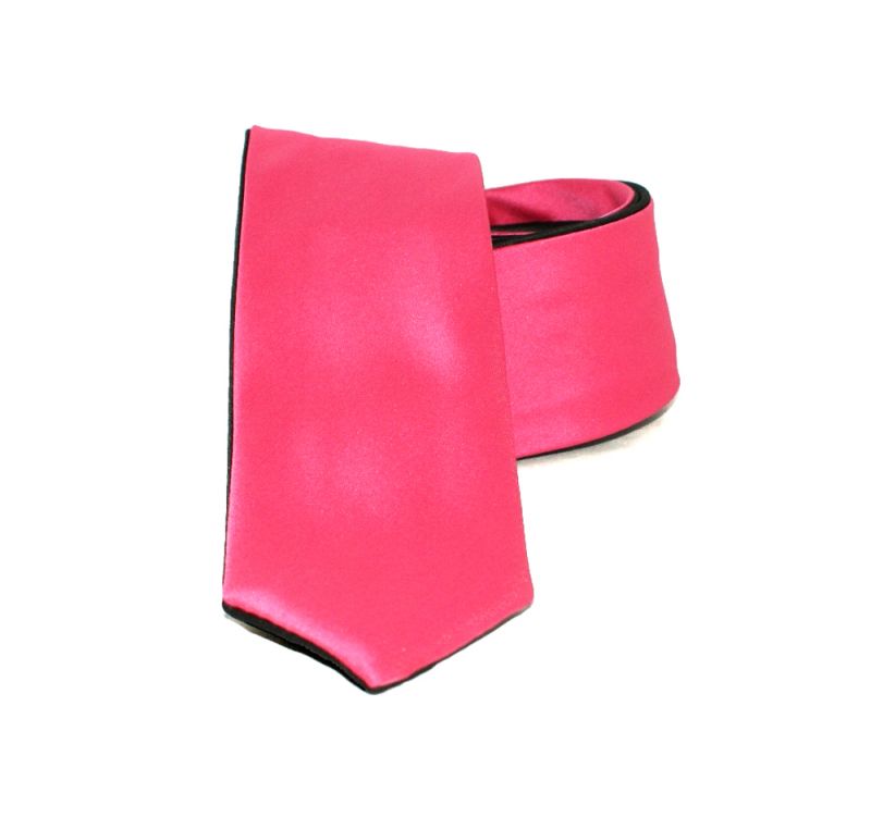 Goldenland 2in1 slim nyakkendő - Fekete-pink Egyszínű nyakkendő