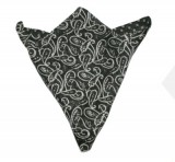 Selyem díszzsebkendő - Fekete törökmintás Diszzsebkendő
