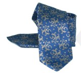 Zsorzsett szatén szett - Kék-arany mintás Nyakkendők esküvőre