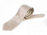 Szatén pöttyös nyakkendő - Ecru Aprómintás nyakkendő