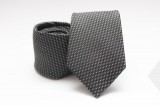 Prémium selyem nyakkendő - Sötétszürke mintás