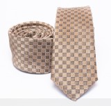    Prémium slim nyakkendő - Arany kockás