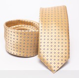    Prémium slim nyakkendő - Arany pöttyös