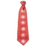 LED party nyakkendő - Piros Party,figurás nyakkendő
