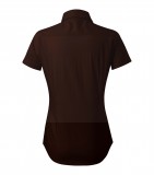  Pamut elasztikus rövidujjú ing - Sötétbarna Női ing,póló,pulóver