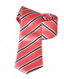               Goldenland slim nyakkendő - Lazac csíkos