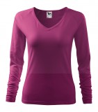 Női hosszúujjú elasztikus póló - Padlizsán