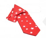  Gumis pamut gyereknyakkendő - Piros-fehér csillag Gyerek nyakkendők
