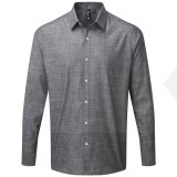 MEN'S COTTON SLUB CHAMBRAY h.u ing - Szürke Normál fazon