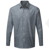 MEN'S COTTON SLUB CHAMBRAY h.u ing - Indigó Normál fazon