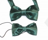     Szatén apa-fia csokornyakkendő szett - Sötétzöld