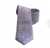               Goldenland slim nyakkendő - Szürke-lazac mintás Aprómintás nyakkendő