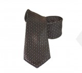               Goldenland slim nyakkendő - Barna aprópöttyös Aprómintás nyakkendő