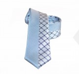               Goldenland slim nyakkendő - Világoskék kockás Kockás nyakkendők