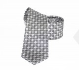                    NM slim szövött nyakkendő - Ezüst kockás