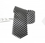                   NM slim szövött nyakkendő - Fekete-fehér kockás Kockás nyakkendők