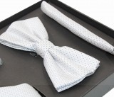       Newsmen nadrágtartó szett - Fehér-ezüst aprópöttyös