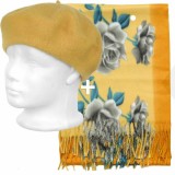             Svájci sapka szett kasmir sállal Női sapka,kesztyű,sál